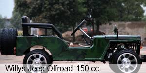 Kinderjeep Willys Jeep 150cc mit Benzinmotor (mit Alufelgen)